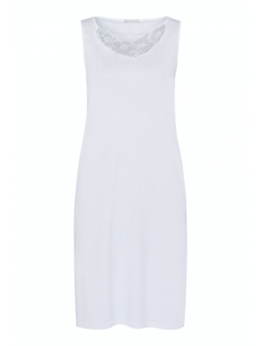 Hanro Chemise de nuit sans manche blanche NAILA