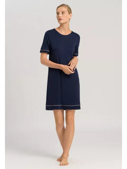 HAnro Chemise de nuit bleu navy NATURAL COMFORT HAnro Chemise de nuit bleu navy NATURAL COMFORT