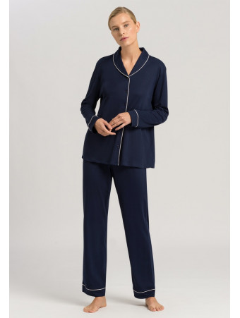 Hanro Pyjama bleu navy NATURAL COMFORT