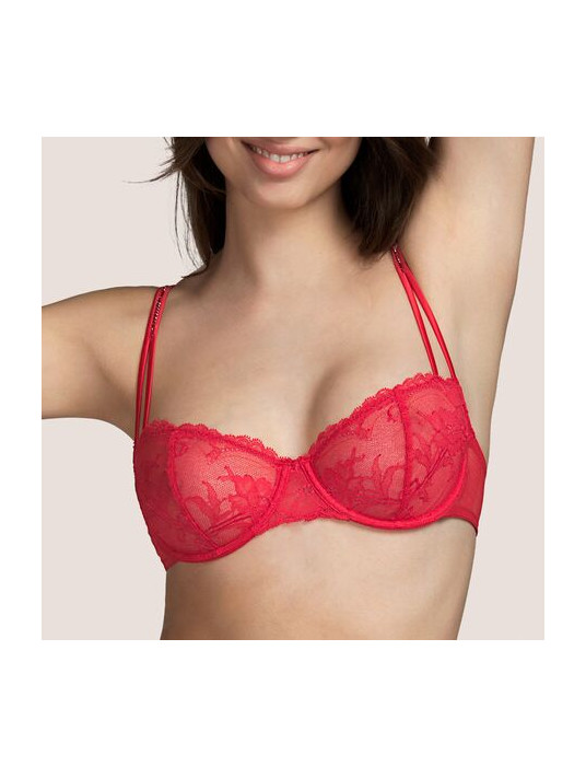 Andres Sarda lingerie Soutien-gorge balconnet rouge GAGA