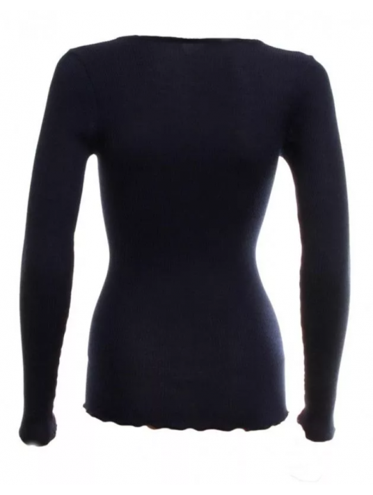 Woolen silk Top dark blue