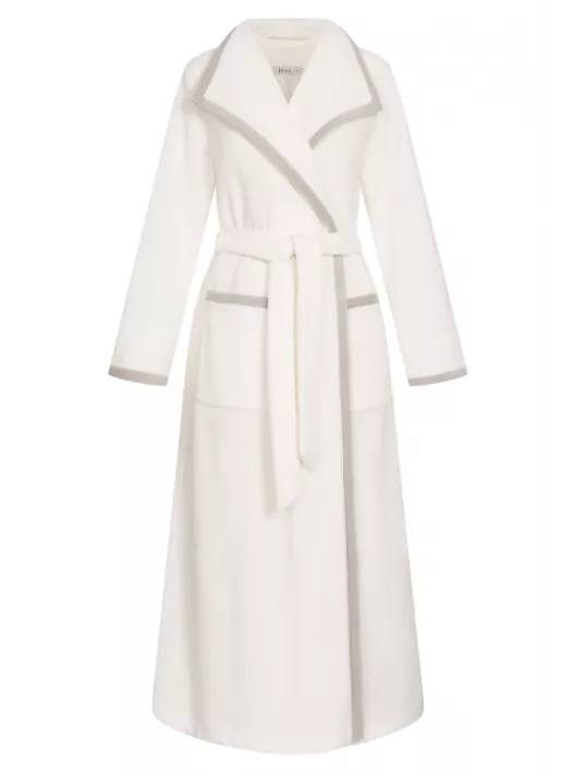 Feraud Fleece wrap-around ivory dressing gown Feraud Fleece wrap-around ivory dressing gown