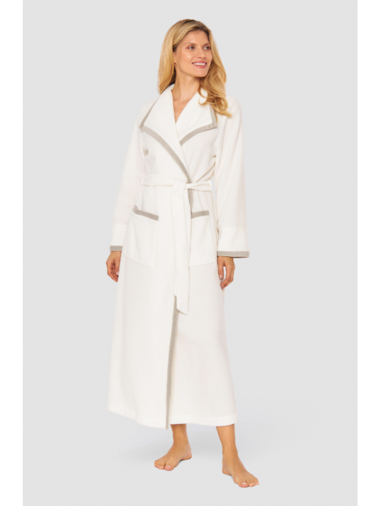 Feraud Fleece wrap-around ivory dressing gown