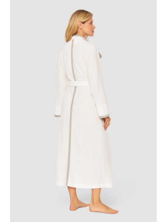 Feraud Fleece wrap-around ivory dressing gown