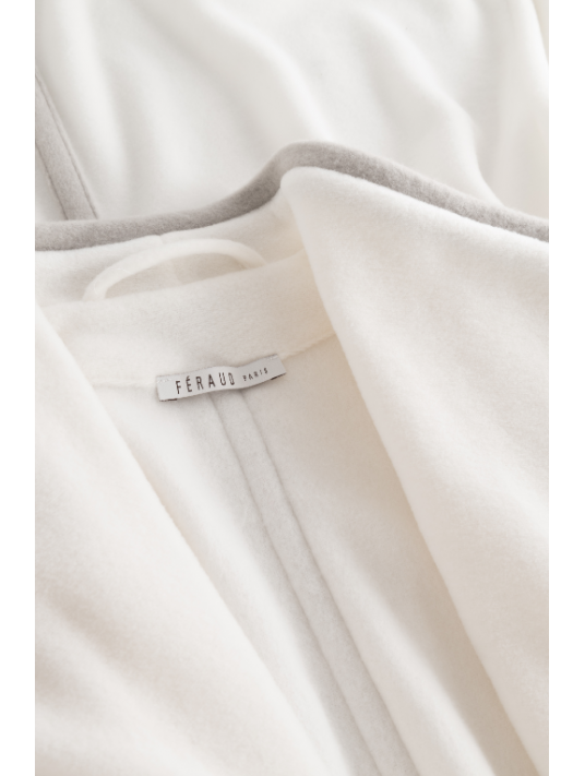 Feraud Fleece wrap-around ivory dressing gown