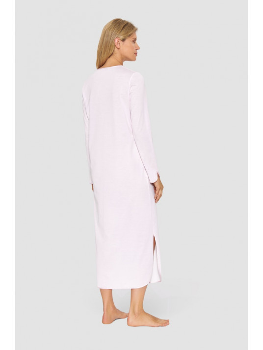 Féraud Long-sleeved long nightdress pink COTTON