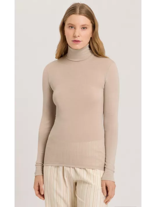 Hanro Top col roulé beige LAINE ET SOIE Hanro Top col roulé beige LAINE ET SOIE