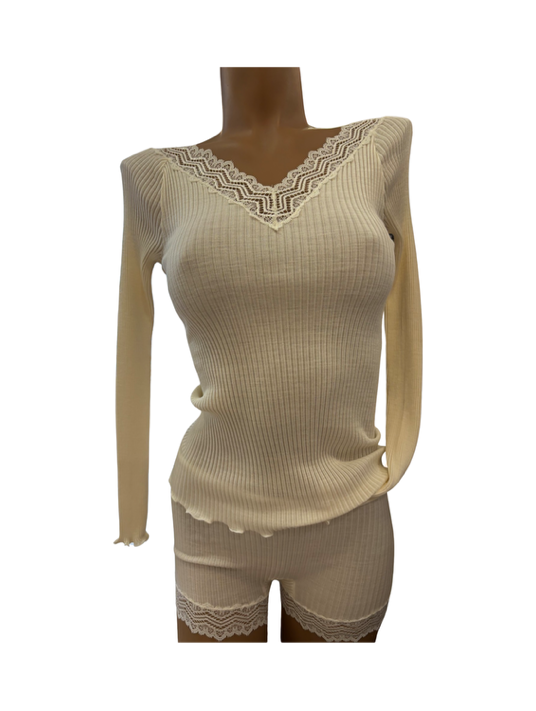 Oscalito sleeved top WOOLEN SILK