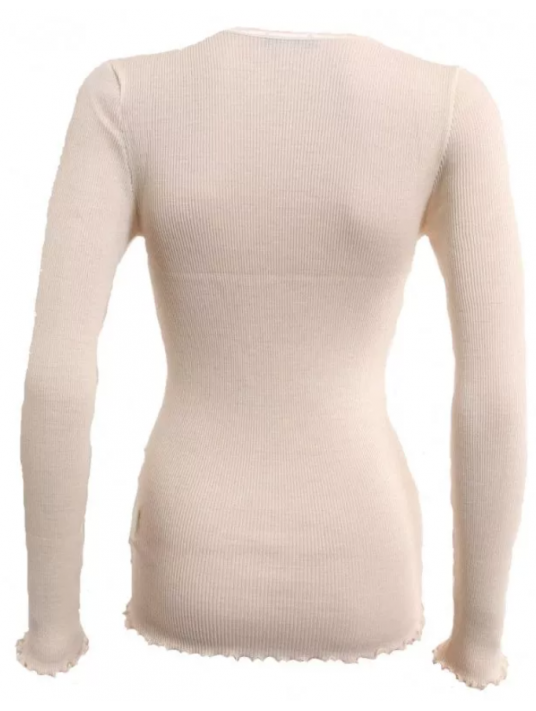 Moretta Long-sleeved top white WOOLEN SILK