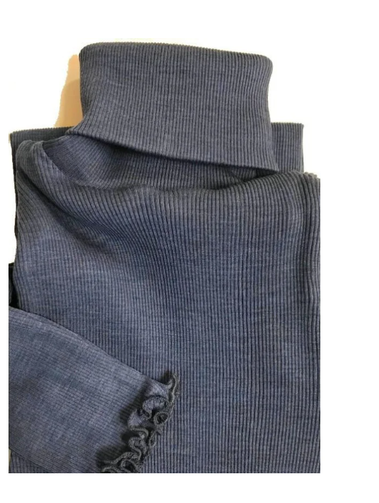 Moretta Turtleneck black top woolen silk