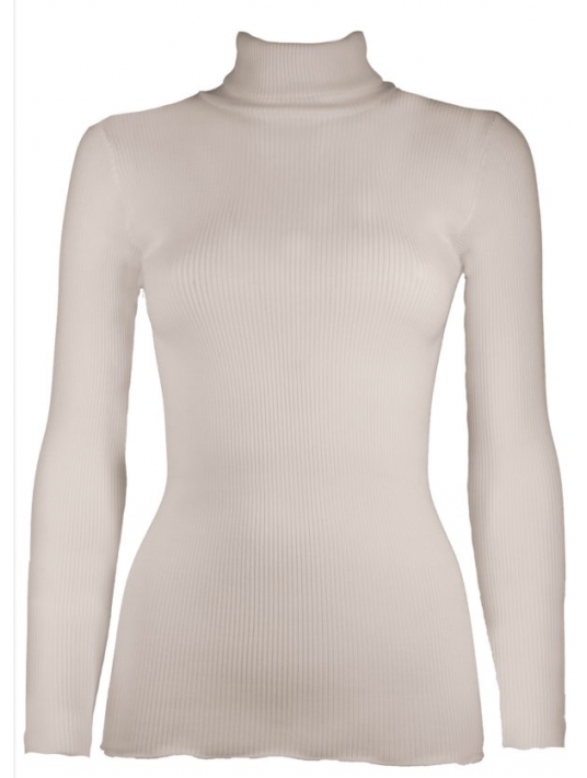 Moretta Turtleneck ivory top WOOLEN SILK