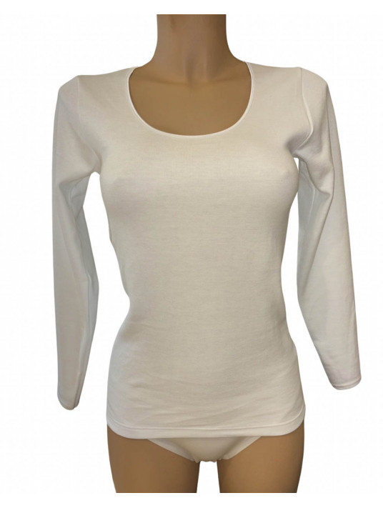Moretta Top manches longues blanc COTON