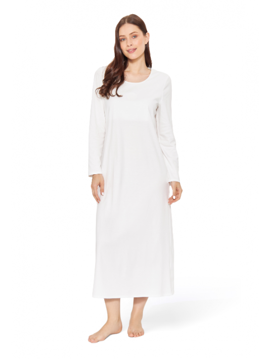 Long nightgown Ivory cotton HIGH CLASS