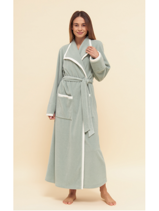 Fleece wrap-around dressing gown