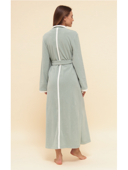 Fleece wrap-around dressing gown