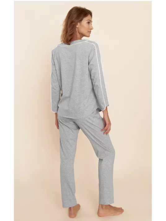 Feraud Pyjama manches longues en coton gris Feraud Pyjama manches longues en coton gris