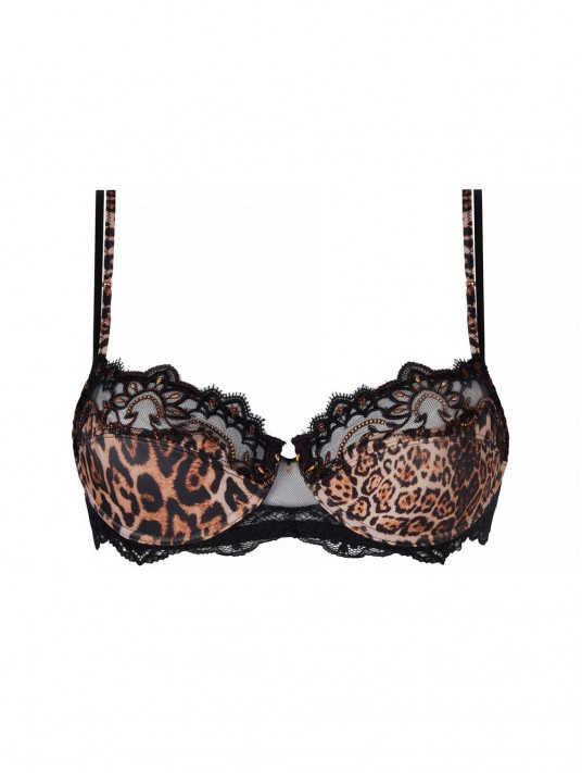 40DD XL Victoria's Secret black bra set 100% silk animal print thong panties