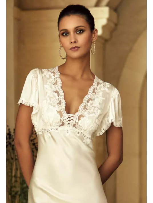 Marjolaine Long silk nighty REINE Marjolaine Long silk nighty REINE