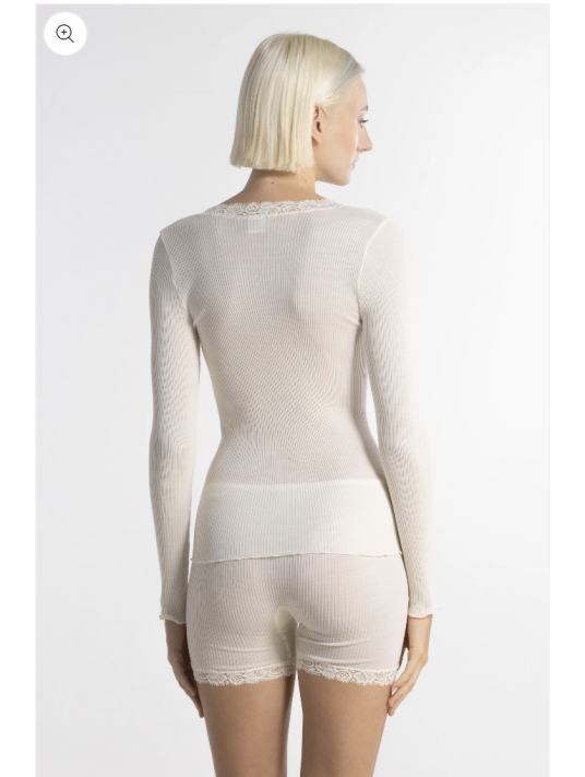 pull laine et soie manches longues OSCALITO champagne