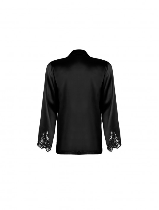 Lise Charmel Veste de pyjama noir SPLENDEUR SOIE