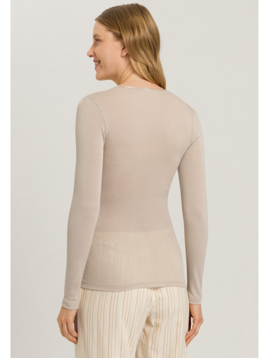 hanro T-shirt manches longues safari LAINE ET SOIE