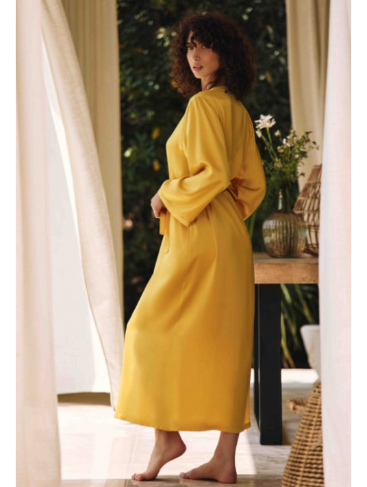 Marjolaine Long silk dressing gown TRACY