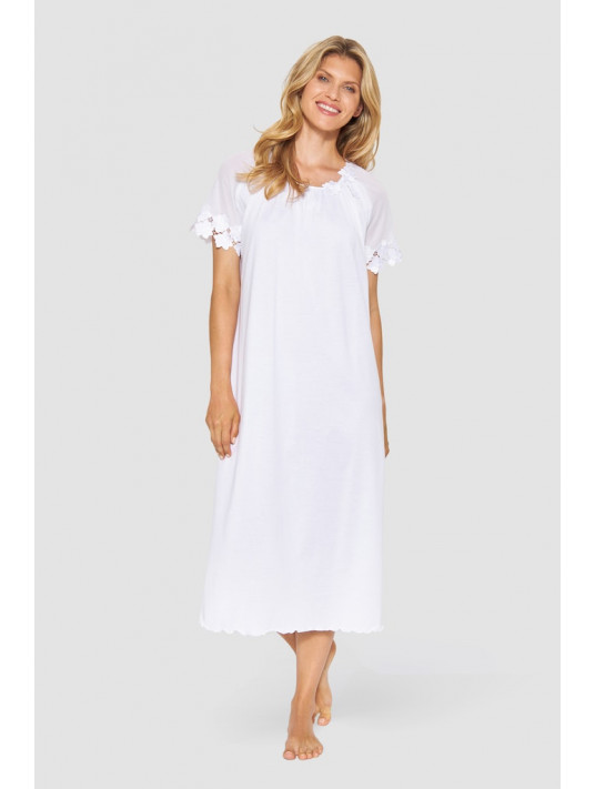 Feraud Short-sleeved white nightgown COTTON