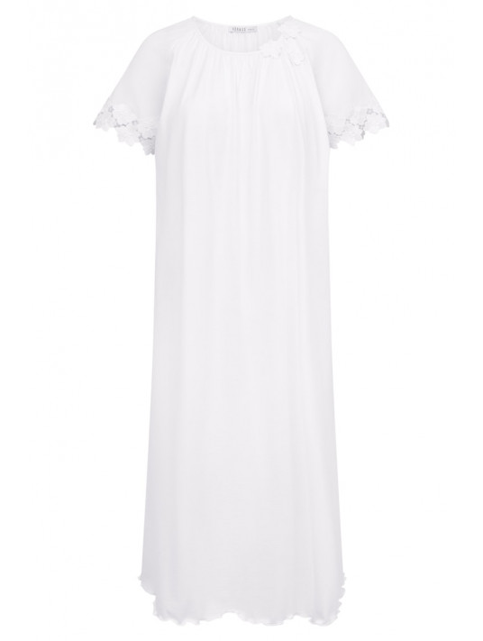 Feraud Short-sleeved white nightgown COTTON