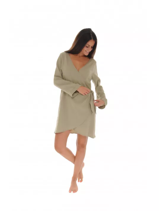 Pilus Wrap cotton gaze dress ELEONORE Pilus Wrap cotton gaze dress ELEONORE