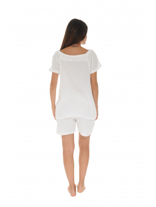 Short-sleeved pyjama cotton gauze EMY