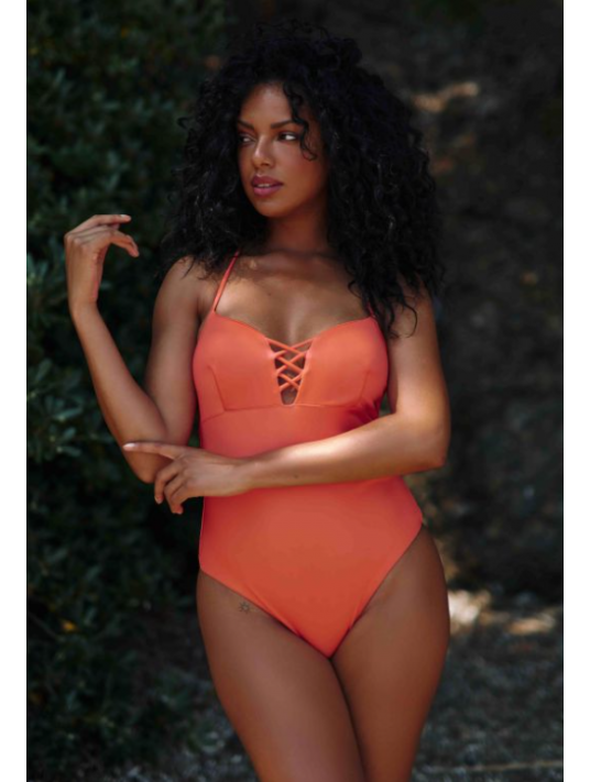 Marjolaine orange Swimsuit THEA
