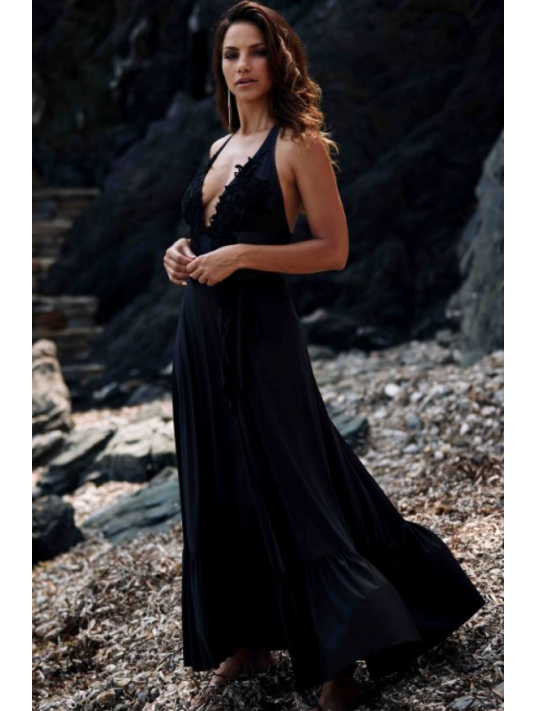 Marjolaine Jupe portefeuille noir THEA