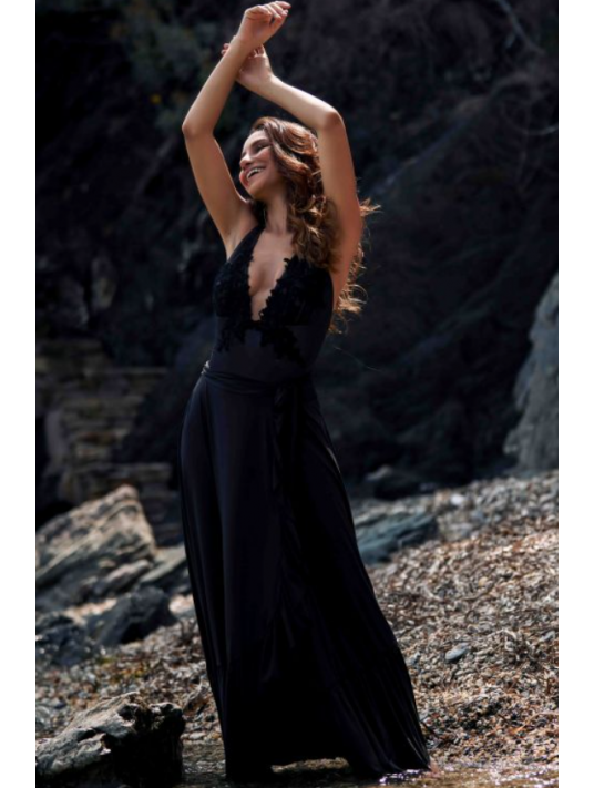 Marjolaine black Wrap skirt THEA