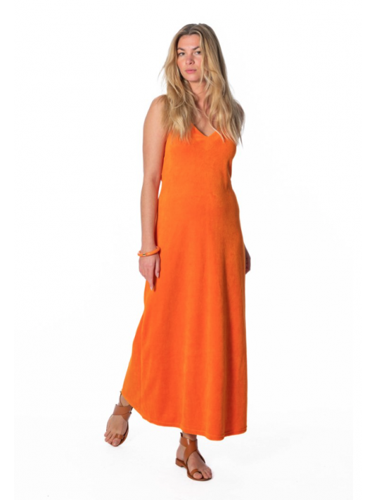 Terry velvet long dress MIREILLE