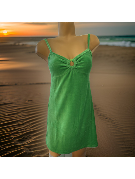 green Terry velvet dress PENELOPE Ma Petite plage