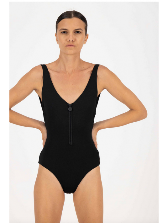 Black zipped swimsuit FRAICHEUR