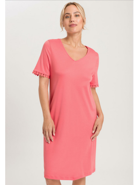 Hanro pink Short-sleeved nightgown ROSA