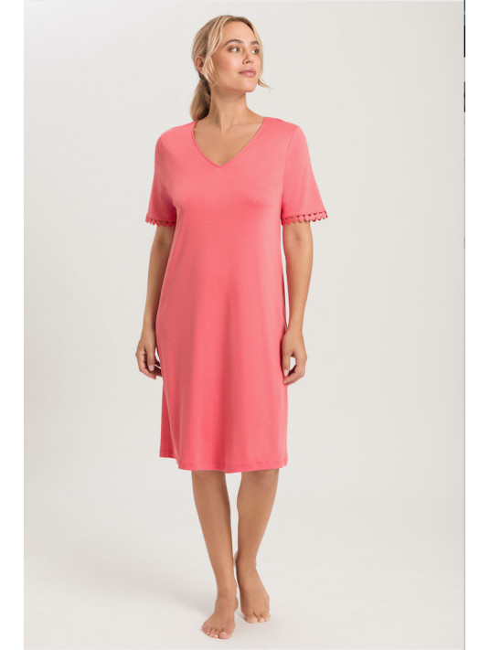 Hanro pink Short-sleeved nightgown ROSA