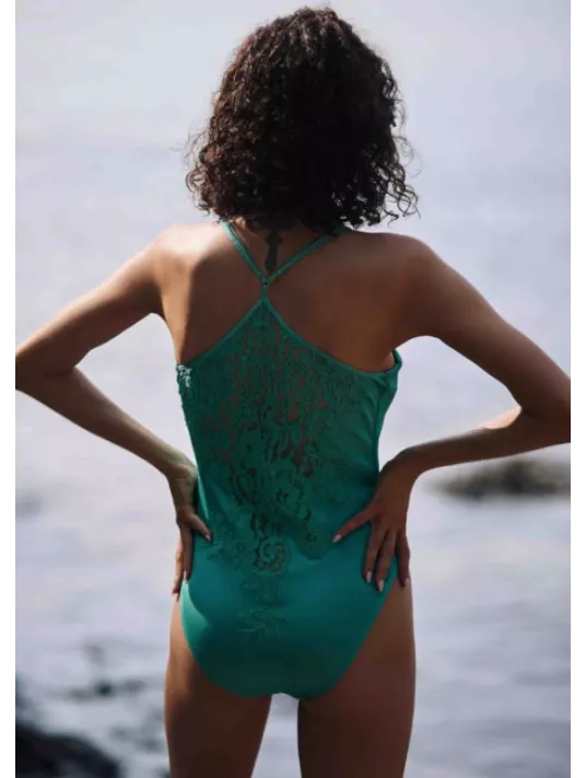 Marjolaine back lace Swimsuit emeraude TORI Marjolaine back lace Swimsuit emeraude TORI