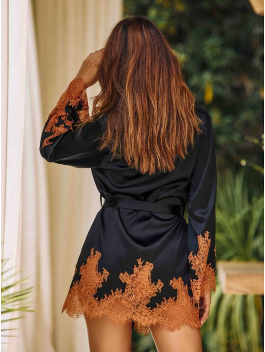 Marjolaine Short silk dressing-gown TAMARA