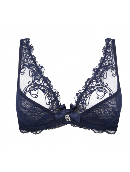 blue lace Triangle bra SOIR DE VENISE