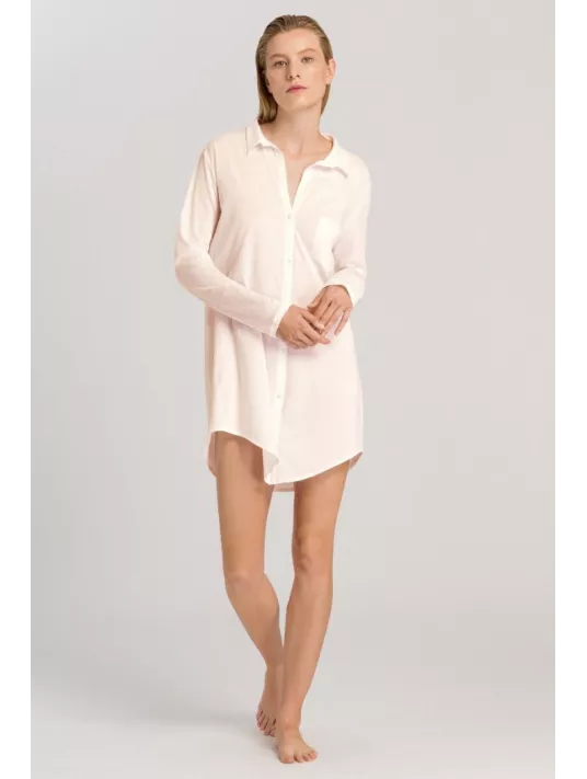hanro Long-sleeved boyfriend shirt pink COTTON hanro Long-sleeved boyfriend shirt pink COTTON