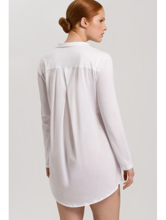 hanro Long-sleeeved shirt boyfriend white COTTON hanro Long-sleeeved shirt boyfriend white COTTON