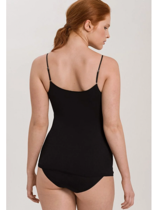 Hanro Spaghetti top black COTTON