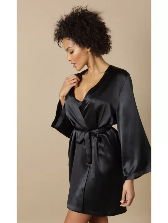 Marjolaine black silk Dressing gown Marjolaine black silk Dressing gown
