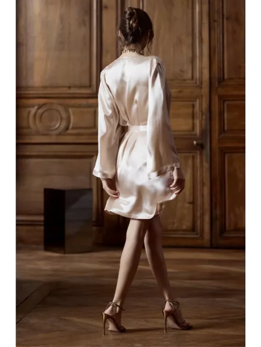 Marjolaine Silk Dressing gown sand TRACY Marjolaine Silk Dressing gown sand TRACY