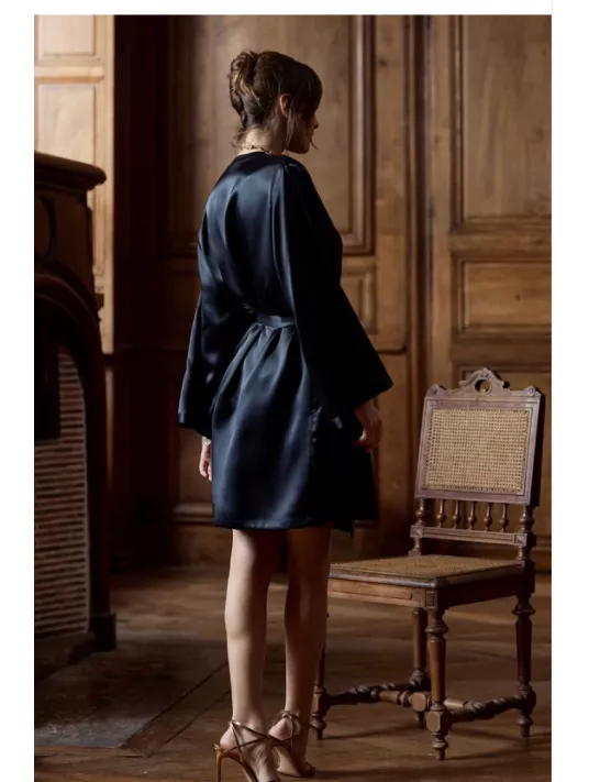 Marjolaine black silk Dressing gown Marjolaine black silk Dressing gown