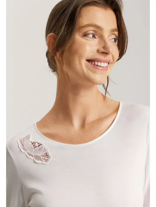 Hanro Chemise de nuit en coton manches longues ANNE Hanro Chemise de nuit en coton manches longues ANNE