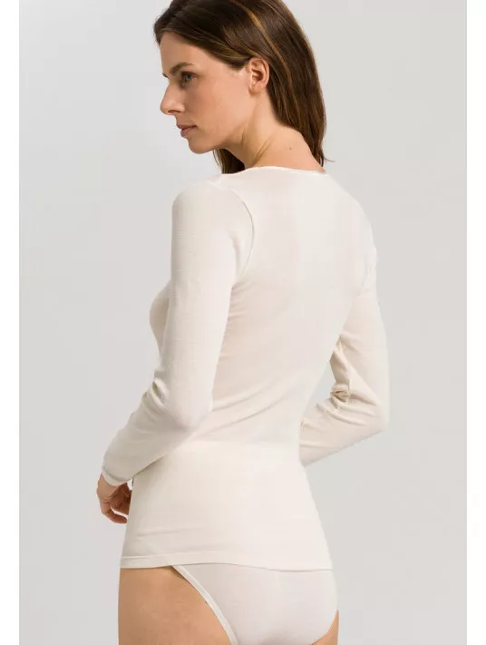 Hanro Long-sleeved T-shirt cream WOOLEN SILK Hanro Long-sleeved T-shirt cream WOOLEN SILK