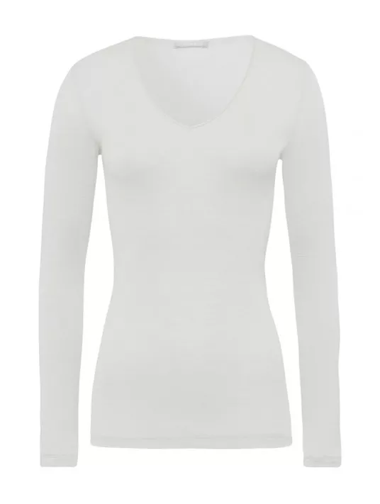 Hanro Long-sleeved T-shirt cream WOOLEN SILK Hanro Long-sleeved T-shirt cream WOOLEN SILK